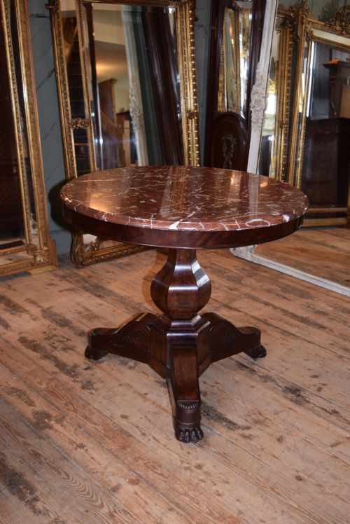 French Gueridon Table Marble Top