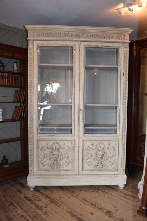 French Vitrine Bookcase Cabinet