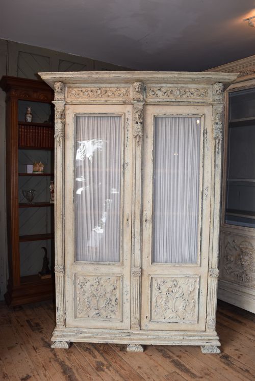 French Glazed Vitrine Bookcase