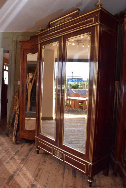 fig 1. FRENCH MAHOGANY & BRASS ARMOIRE