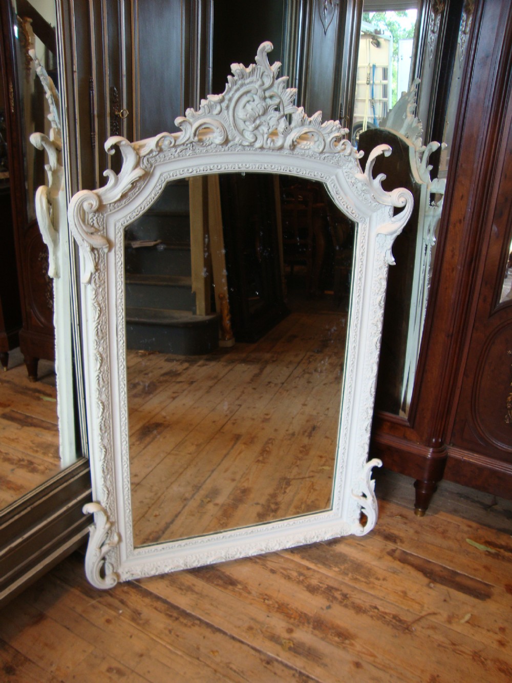 FRENCH LOUIS XV STYLE PAINTED MIRROR
