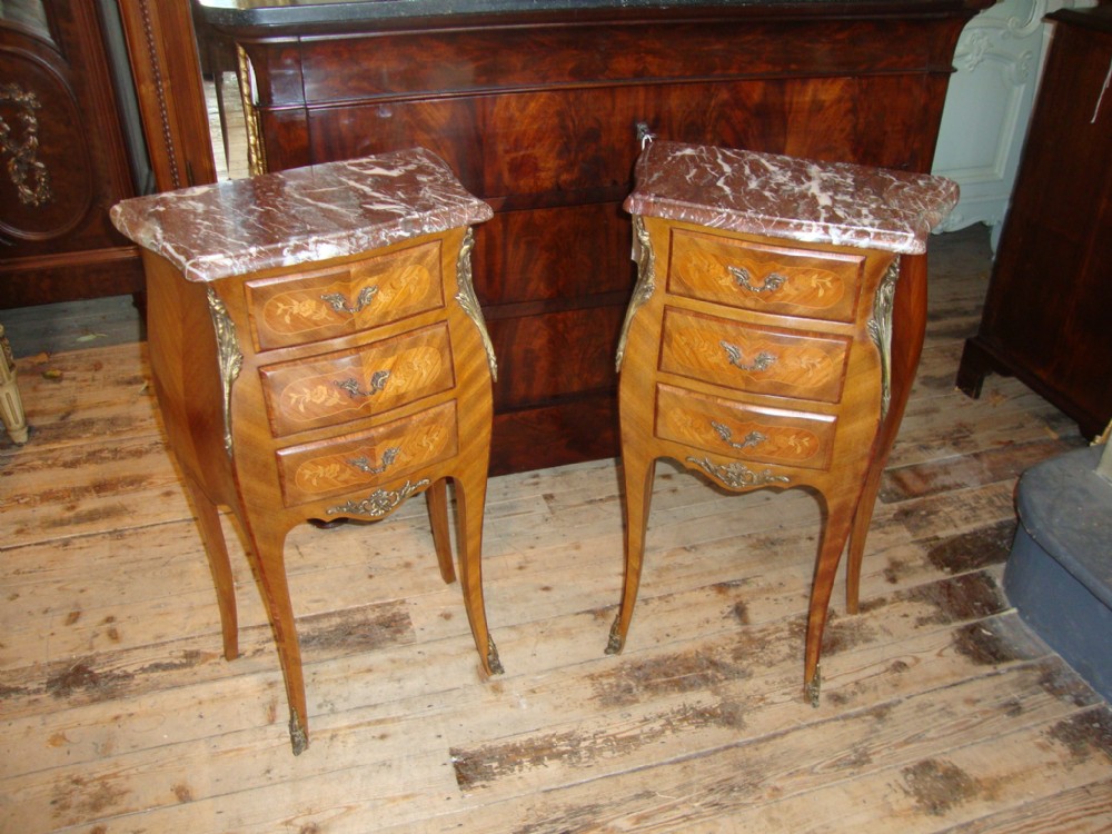 FRENCH BEDSIDE CABINTS - PAIR
