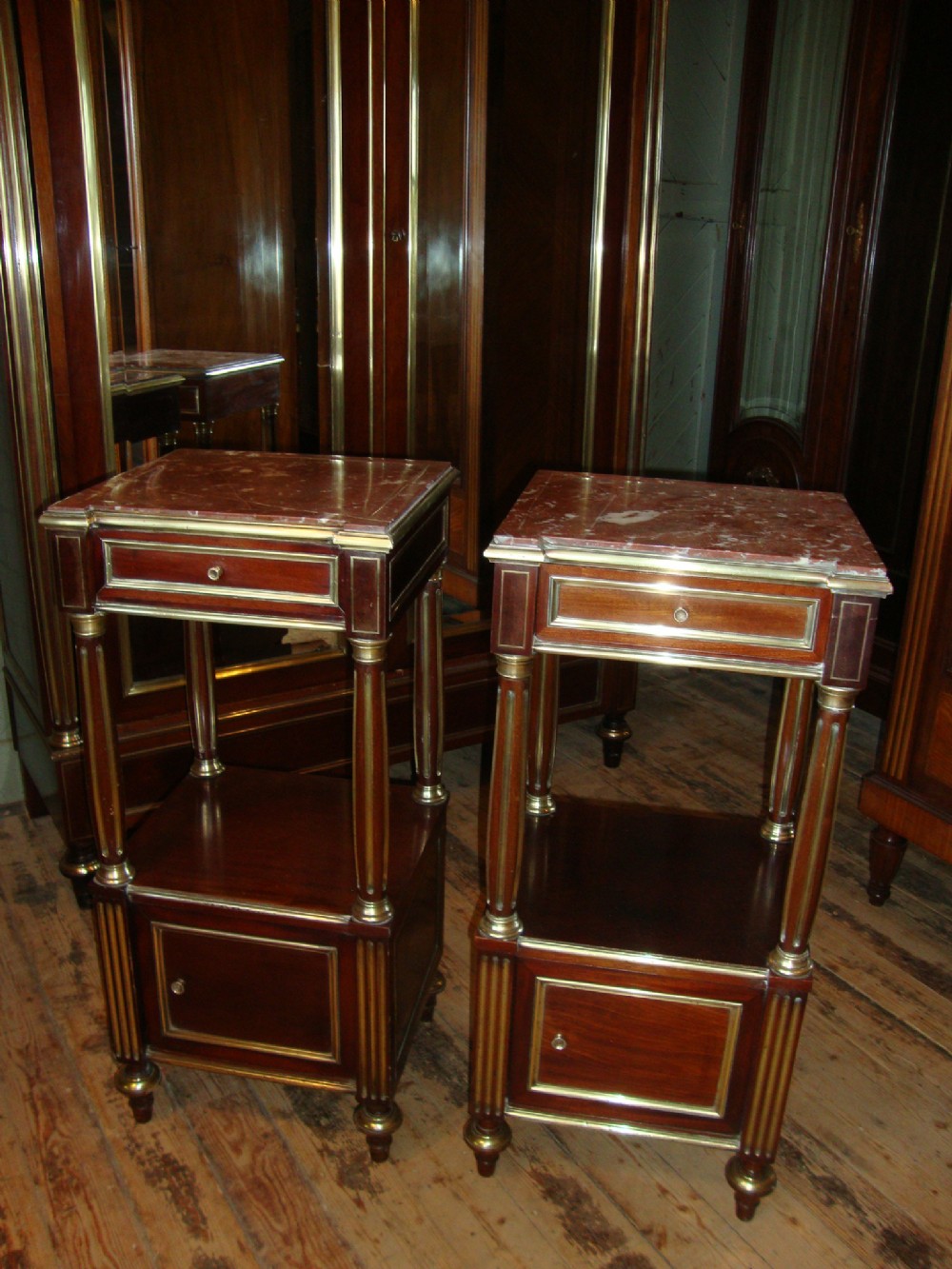 FRENCH PAIR BEDSIDE CABINETS
