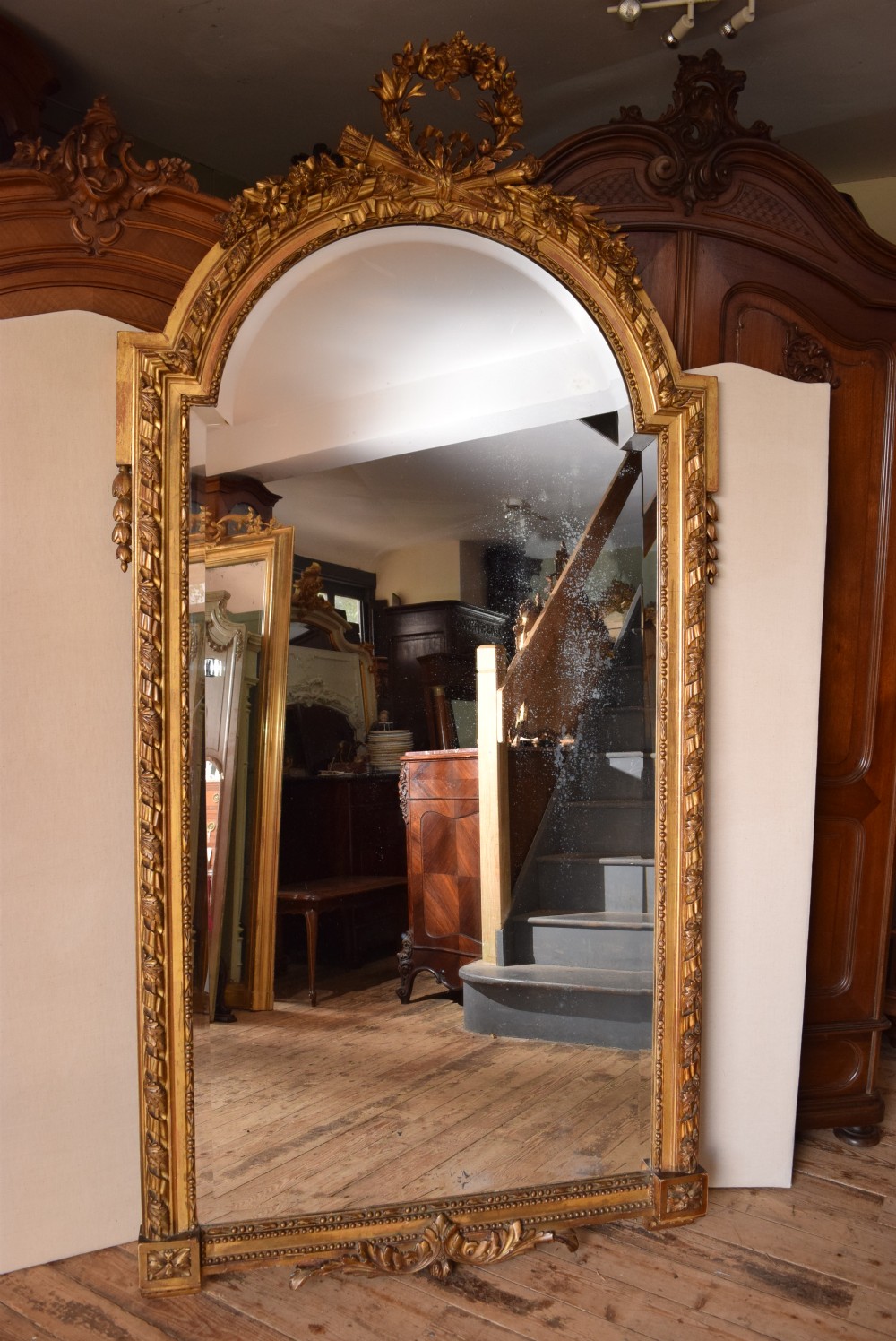 FRENCH LOUIS XV1 STYLE GILDED MIRROR