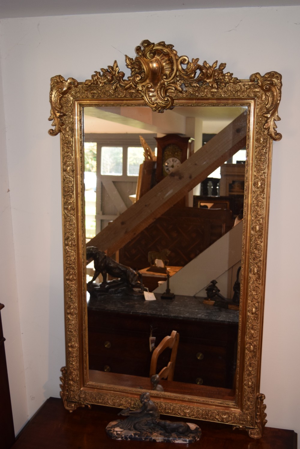 FRENCH LOUIS XV STYLE GILDED MIRROR