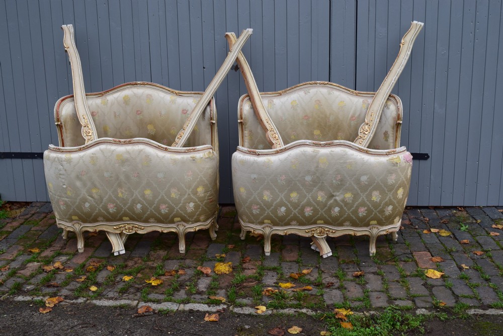 FRENCH PAIR SINGLE CORBEILLE BEDS