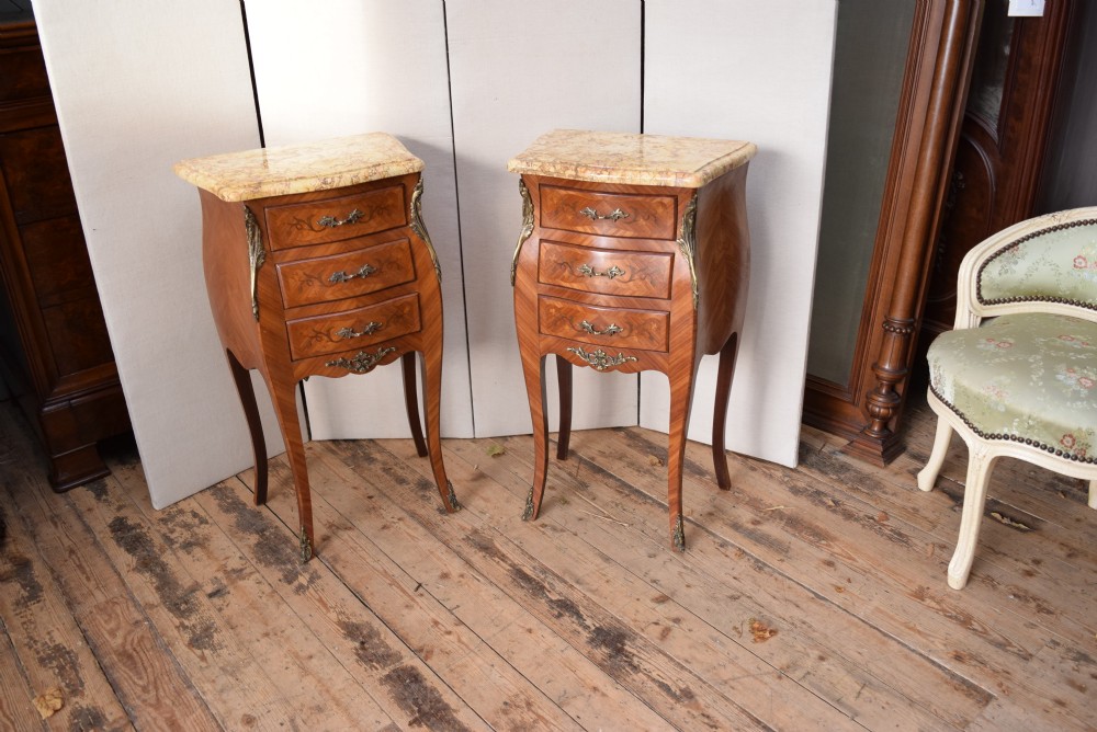FRENCH BEDSIDE CABINETS LOUIS XV STYLE