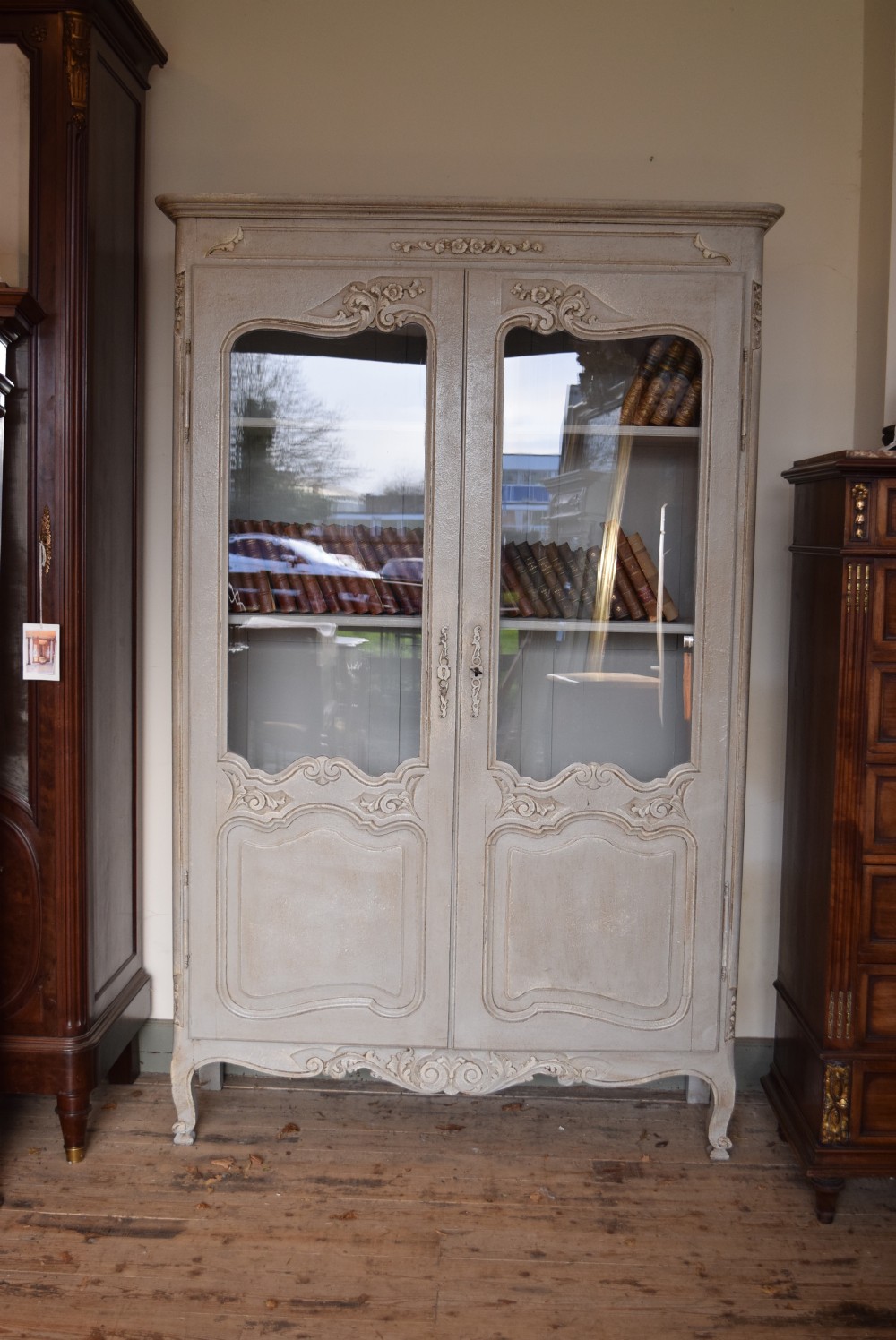 FRENCH GLAZED BOOKCASE - VITRINE