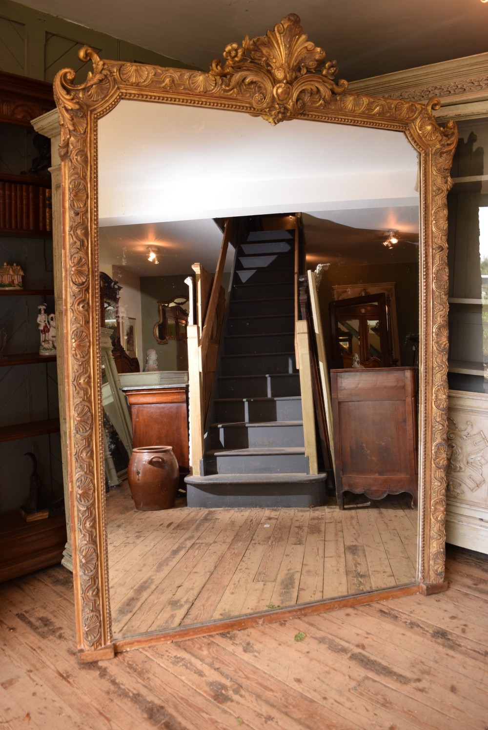FRENCH LOUIS XV STYLE GILDED MIRROR