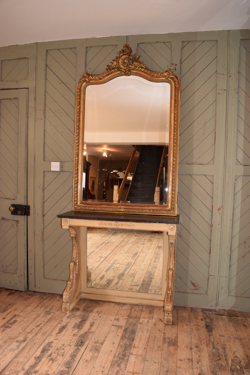 FRENCH LOUIS XV STYLE GILDED MIRROR