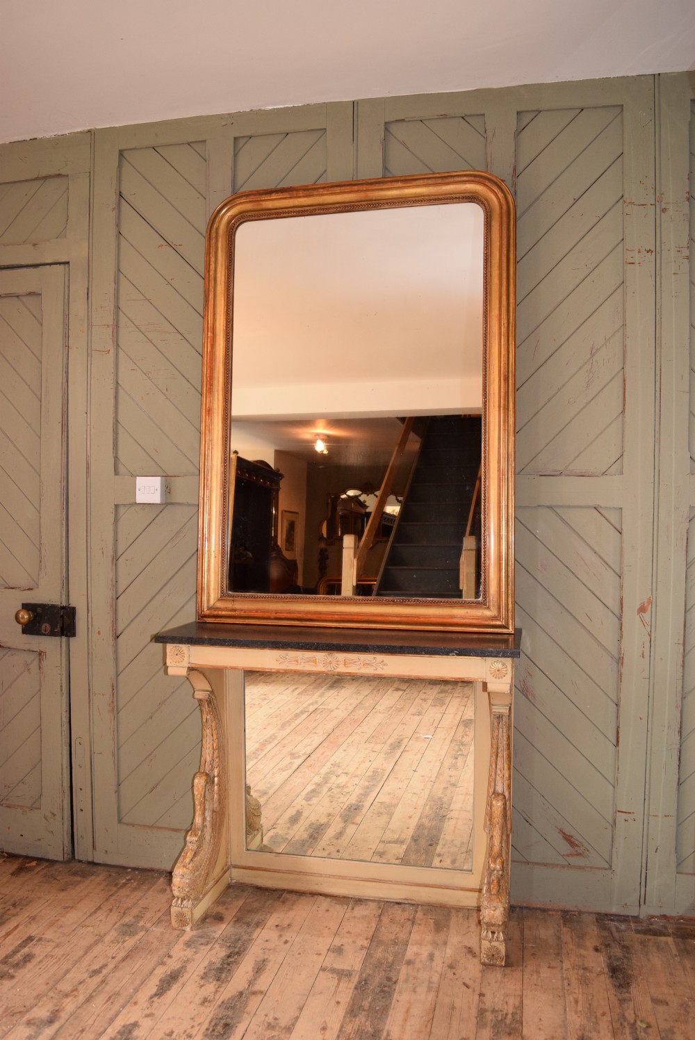 FRENCH LOUIS PHILIPPE STYLE GILDED MIRROR