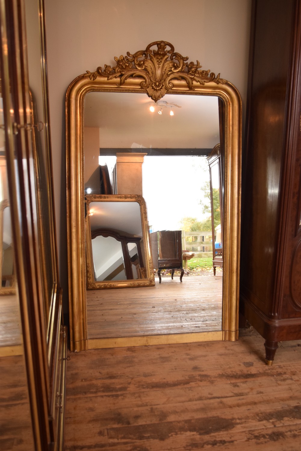 FRENCH LOUIS XV STYLE GILDED MIRROR