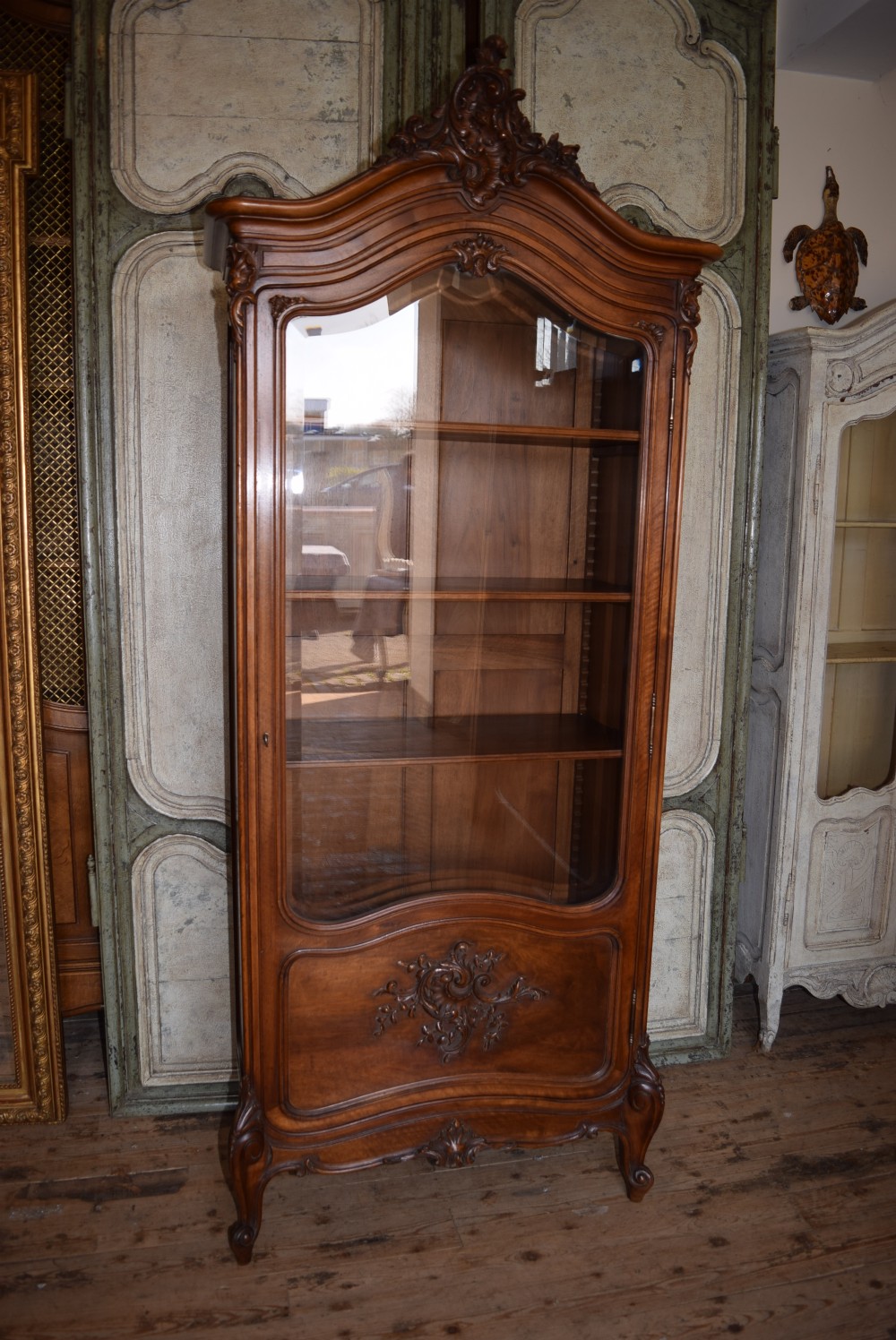 LOUIS XV STYLE WALNUT VITRINE