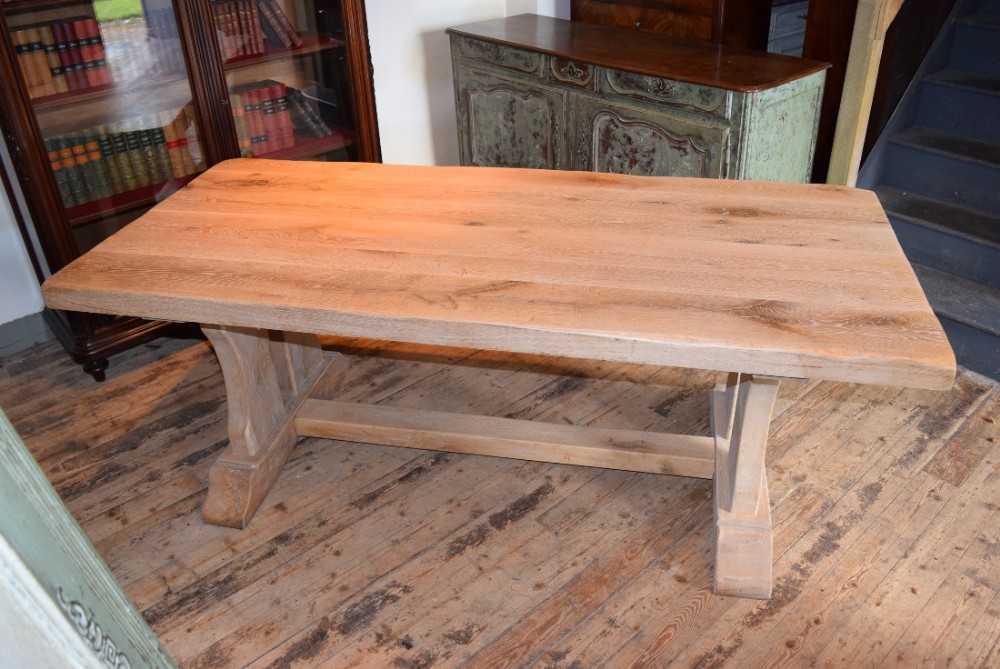 FRENCH SOLID OAK REFECTORY TABLE