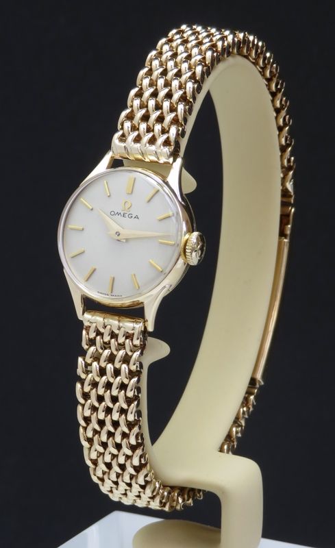 Mint Original Condition Solid 9ct Gold Ladies Omega Cocktail Watch with Box C1956