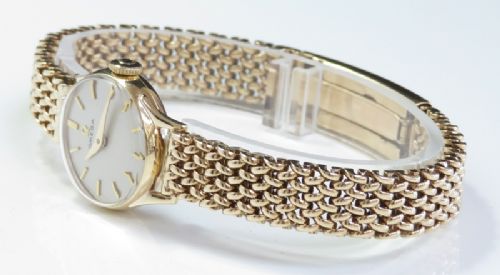 fig 6. MINT ORIGINAL CONDITION SOLID 9CT GOLD LADIES OMEGA COCKTAIL WATCH WITH BOX C1956