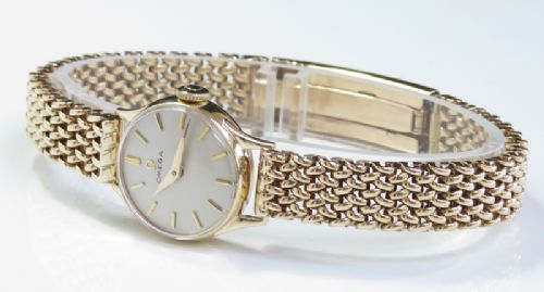 fig 7. MINT ORIGINAL CONDITION SOLID 9CT GOLD LADIES OMEGA COCKTAIL WATCH WITH BOX C1956