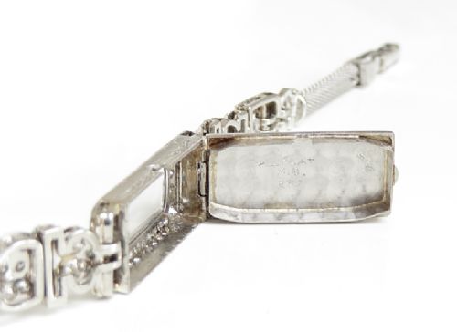 fig 8. ABSOLUTELY STUNNING LONGINES PLATINUM AND DIAMOND LADIES ART DECO COCKTAIL WATCH C1930
