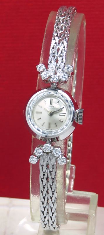fig 1. BEAUTIFUL SOLID 18CT WHITE GOLD AND DIAMONDS GIRARD PERREGAUX LADIES COCKTAIL WATCH C1955