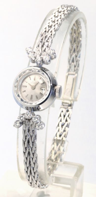 fig 3. BEAUTIFUL SOLID 18CT WHITE GOLD AND DIAMONDS GIRARD PERREGAUX LADIES COCKTAIL WATCH C1955