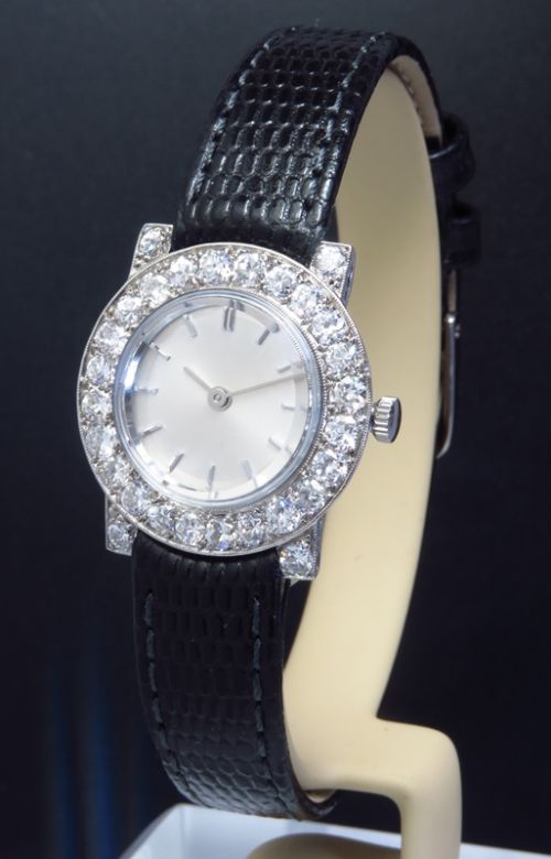 fig 4. STUNNING PLATINUM AND DIAMOND ART DECO LADIES VINTAGE COCKTAIL WATCH C1930