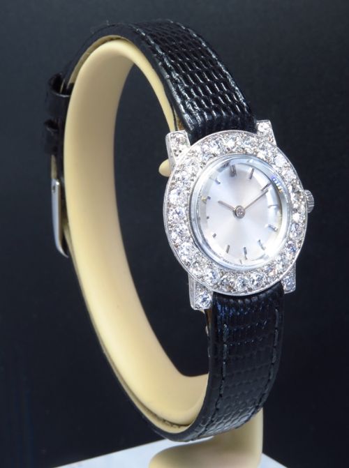 fig 5. STUNNING PLATINUM AND DIAMOND ART DECO LADIES VINTAGE COCKTAIL WATCH C1930