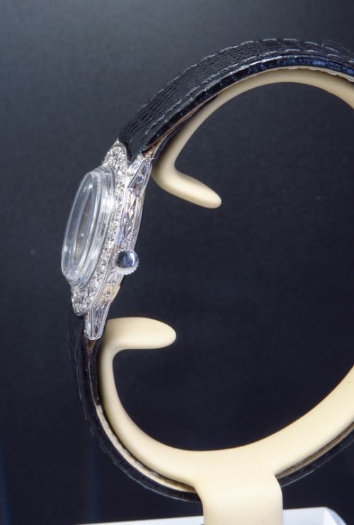 fig 6. STUNNING PLATINUM AND DIAMOND ART DECO LADIES VINTAGE COCKTAIL WATCH C1930