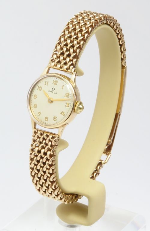 fig 1. WONDERFUL HEAVY SOLID 9CT GOLD OMEGA LADIES VINTAGE COCKTAIL WATCH C1950