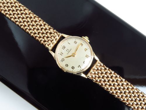 fig 5. WONDERFUL HEAVY SOLID 9CT GOLD OMEGA LADIES VINTAGE COCKTAIL WATCH C1950