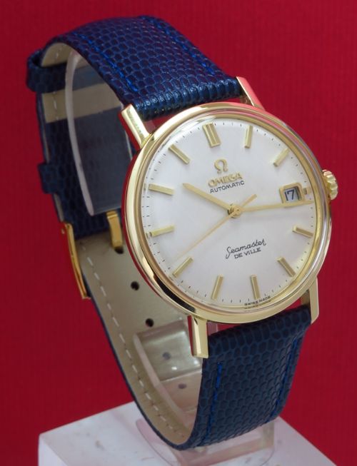 fig 3. STUNNING MINT ORIGINAL CONDITION SOLID 18CT GOLD OMEGA SEAMASTER DE VILLE AUTOMATIC CALIBRE 565 MENS VINTAGE WATCH WITH BOXES AND PAPERWORK C1968