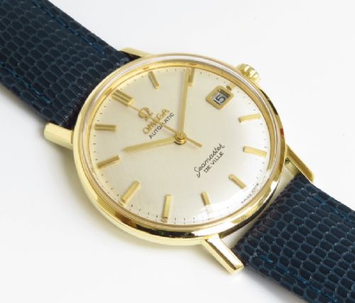 fig 6. STUNNING MINT ORIGINAL CONDITION SOLID 18CT GOLD OMEGA SEAMASTER DE VILLE AUTOMATIC CALIBRE 565 MENS VINTAGE WATCH WITH BOXES AND PAPERWORK C1968