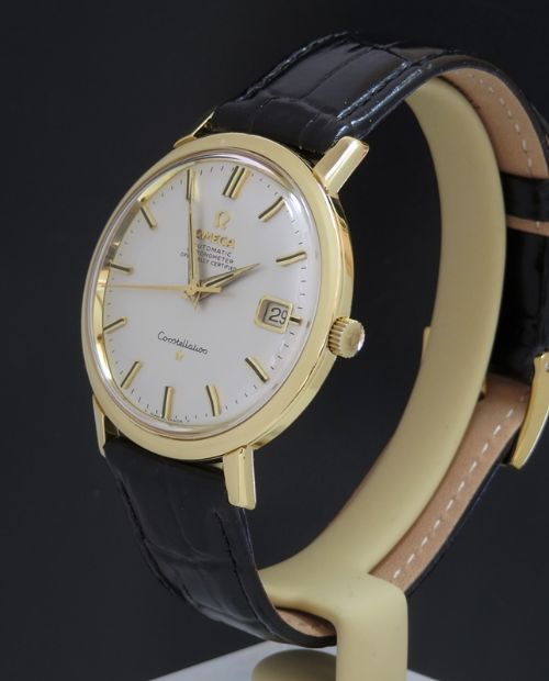fig 1. SOLID 18CT GOLD OMEGA CONSTELLATION CHRONOMETER AUTOMATIC MENS WATCH WITH ORIGINAL BOX 1965