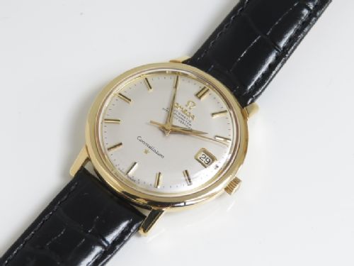 fig 6. SOLID 18CT GOLD OMEGA CONSTELLATION CHRONOMETER AUTOMATIC MENS WATCH WITH ORIGINAL BOX 1965
