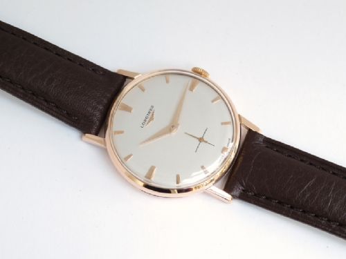 fig 2. SUPERB SOLID 18CT ROSE GOLD LONGINES 30L MENS VINTAGE WATCH C1966