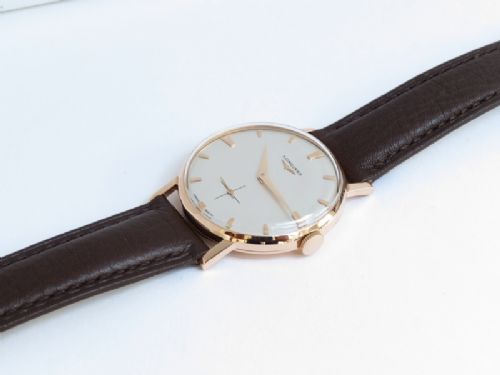 fig 6. SUPERB SOLID 18CT ROSE GOLD LONGINES 30L MENS VINTAGE WATCH C1966
