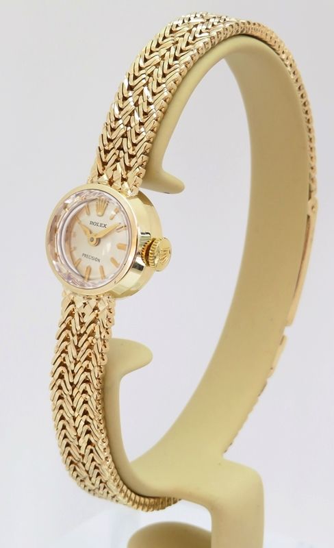 fig 1. WONDERFUL SOLID 9CT GOLD ROLEX PRECISION LADIES COCKTAIL WATCH C1963