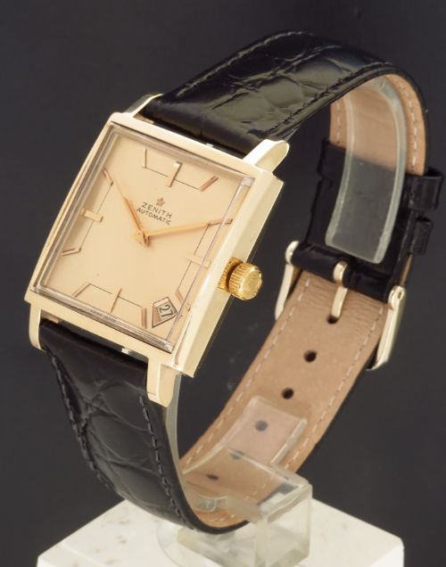 fig 1. RARE ORIGINAL SOLID 9CT GOLD ZENITH KENNEDY AUTOMATIC CALIBRE 2532PC MENS VINTAGE WATCH C1968
