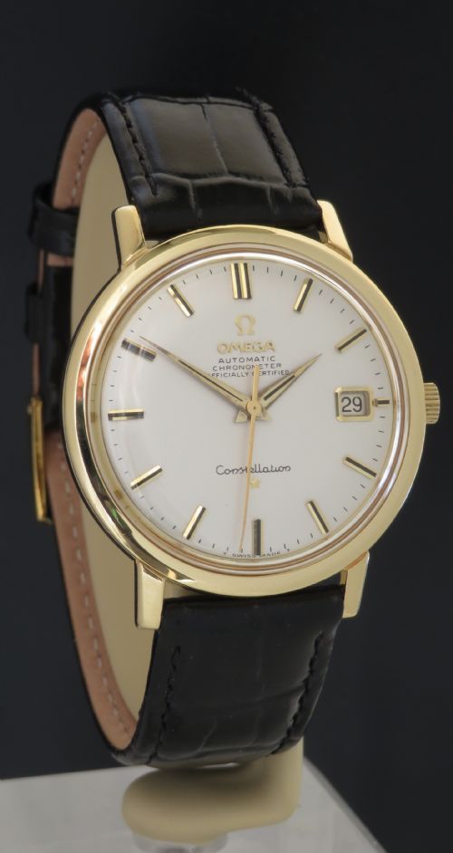 Solid 18ct Gold Omega Constellation Chronometer Automatic Mens Watch with Original Box 1965