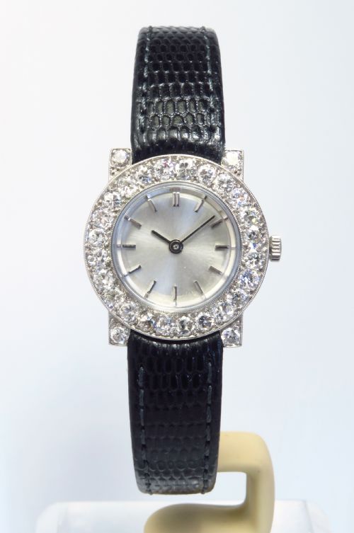 Stunning Platinum and Diamond Art Deco Ladies Vintage Cocktail Watch C1930