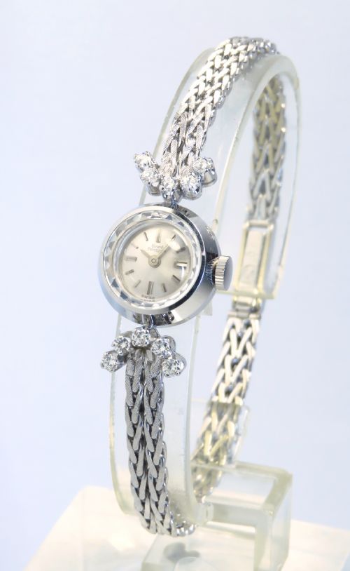 Beautiful Solid 18ct White Gold and Diamonds Girard Perregaux Ladies Cocktail Watch C1955