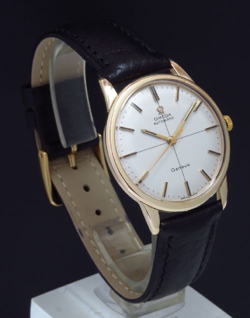 fig 5. WONDERFUL SOLID 9CT GOLD OMEGA GENEVE AUTOMATIC MENS VINTAGE WATCH C1963