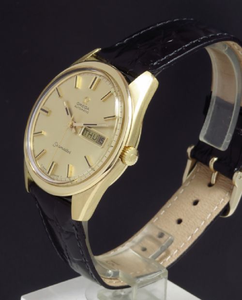 fig 1. INCREDIBLE SOLID 18CT 18K GOLD OMEGA SEAMASTER DAY DATE OVERSIZE MENS VINTAGE WATCH WITH BOX C1969