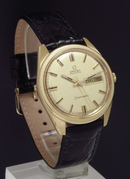 fig 2. INCREDIBLE SOLID 18CT 18K GOLD OMEGA SEAMASTER DAY DATE OVERSIZE MENS VINTAGE WATCH WITH BOX C1969