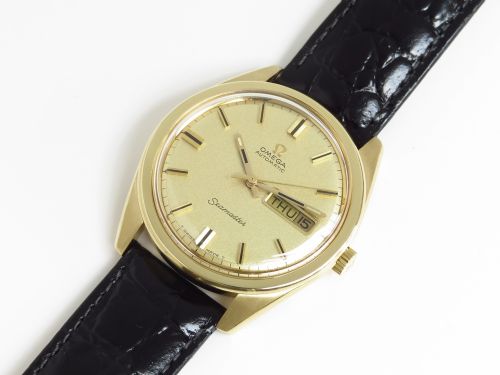 fig 3. INCREDIBLE SOLID 18CT 18K GOLD OMEGA SEAMASTER DAY DATE OVERSIZE MENS VINTAGE WATCH WITH BOX C1969