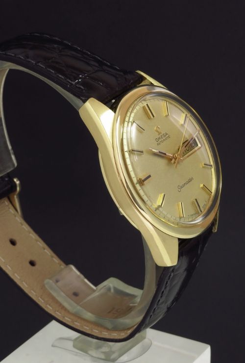 fig 6. INCREDIBLE SOLID 18CT 18K GOLD OMEGA SEAMASTER DAY DATE OVERSIZE MENS VINTAGE WATCH WITH BOX C1969