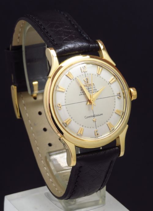 Rare Solid 18ct 18k Gold Omega Constellation Chronometer Automatic Mens Watch 1956
