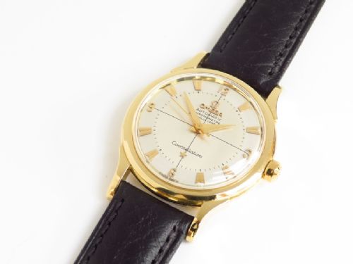 fig 7. RARE SOLID 18CT 18K GOLD OMEGA CONSTELLATION CHRONOMETER AUTOMATIC MENS WATCH 1956