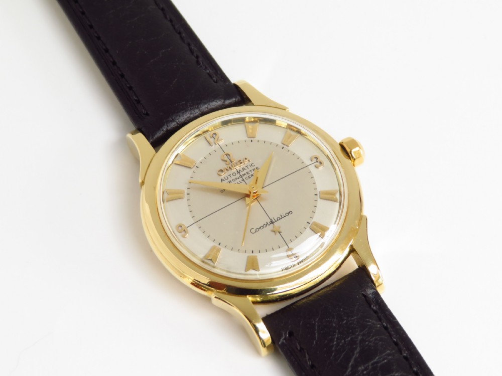 RARE SOLID 18CT 18K GOLD OMEGA CONSTELLATION CHRONOMETER AUTOMATIC MENS WATCH 1956 View XIII