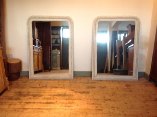 Pair French Painted Mirrors