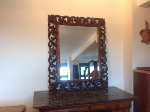 French Carved Oak Mirror